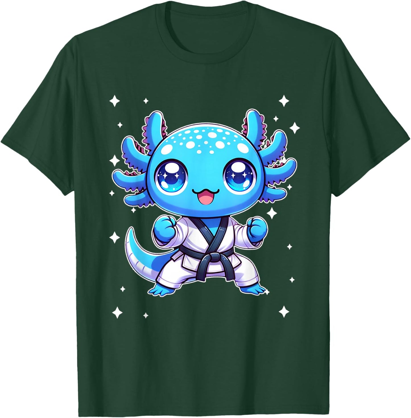 Cute kawaii karate axolotl Martial Arts T-Shirt - T-Shirt | Forest