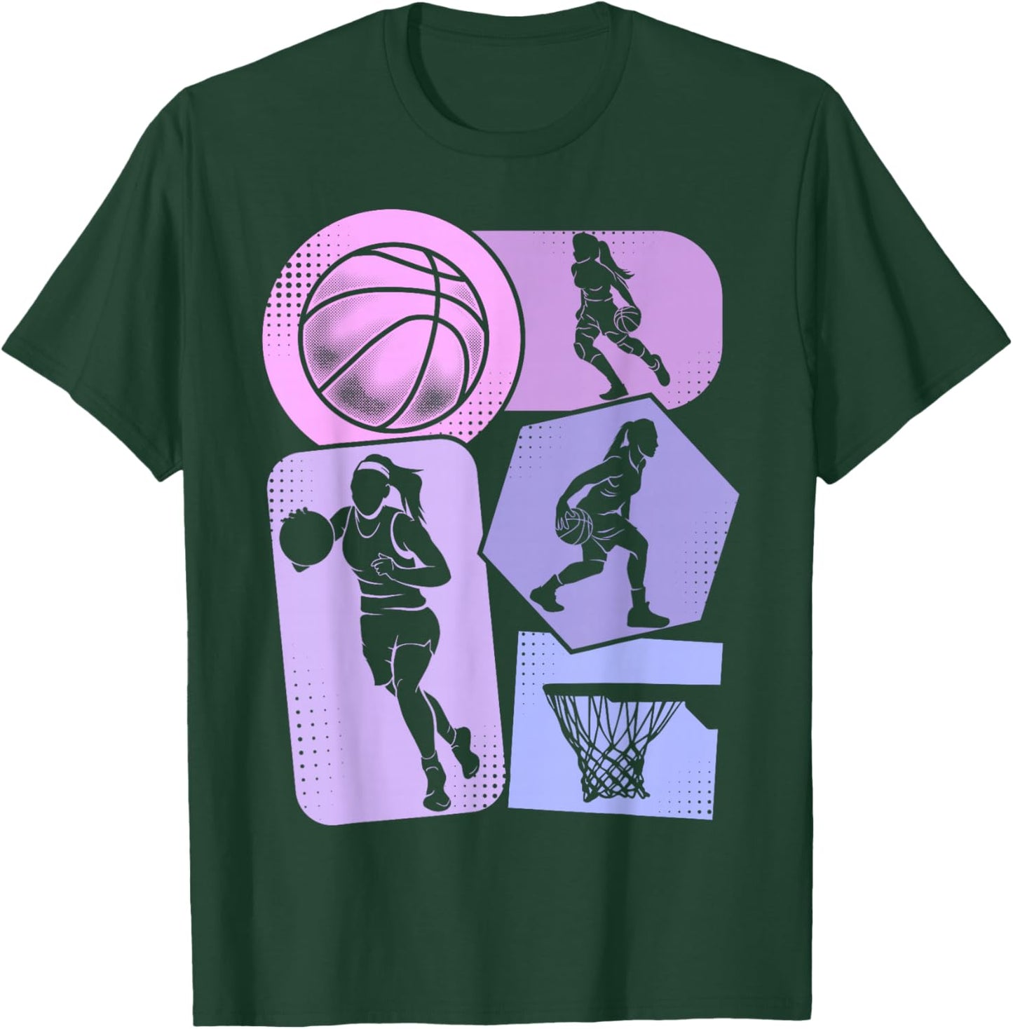 Basketball Girl's Basketball Player Women's Children's , black T-Shirt - T-Shirt | Forest