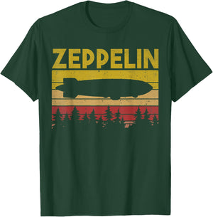 Zeppelin Retro Dirigible Zepelin Vintage Airship Men Women T-Shirt - T-Shirt | Forest