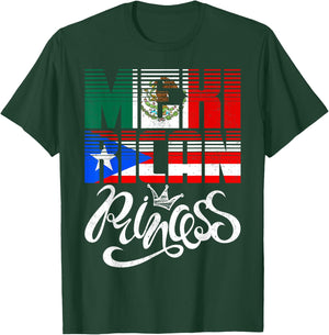 Mexirican Princess Puerto Rican Mexican Hispanic Heritage T-Shirt - T-Shirt | Forest