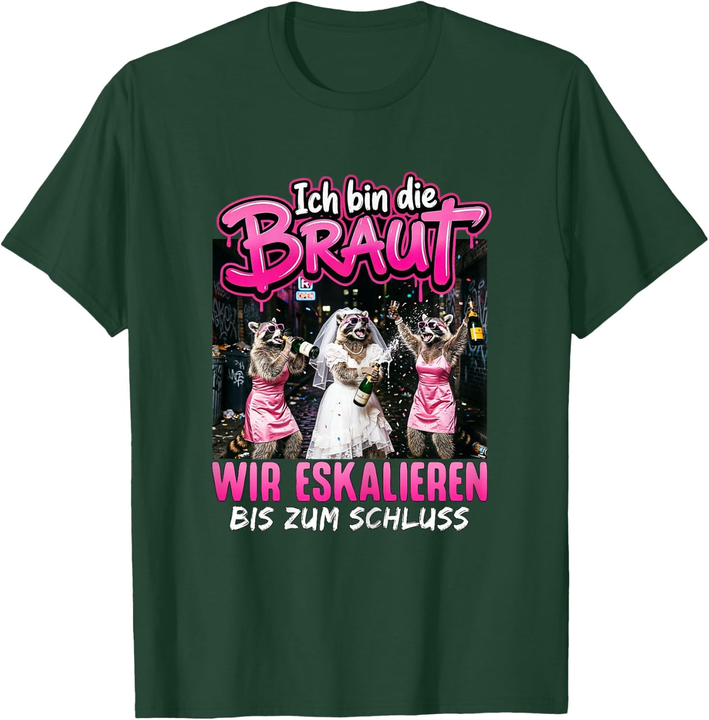 JGA Braut Junggesellenabschied Frauen Polterabend T-Shirt - T-Shirt | Forest