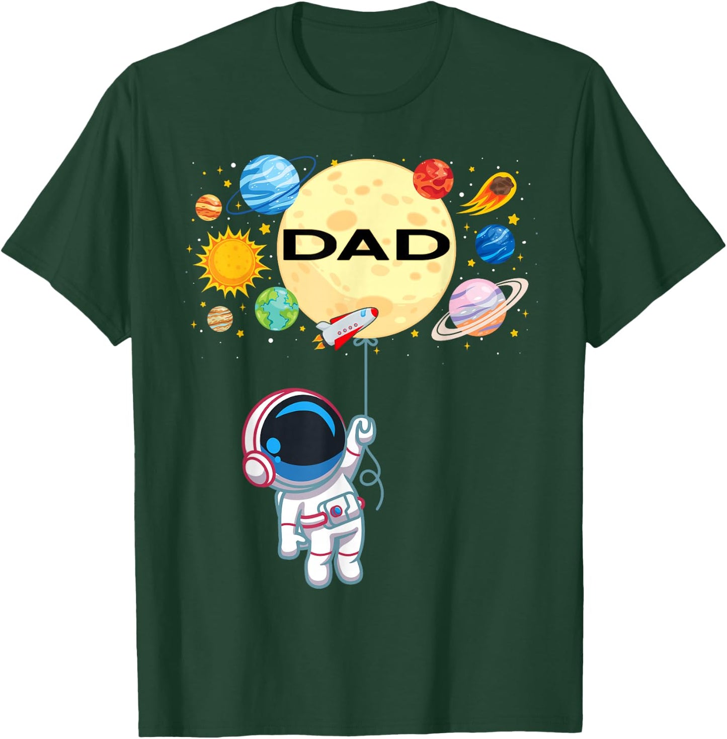 Dad of The Birthday Boy Astronaut Space Planets Family T-Shirt - T-Shirt | Forest