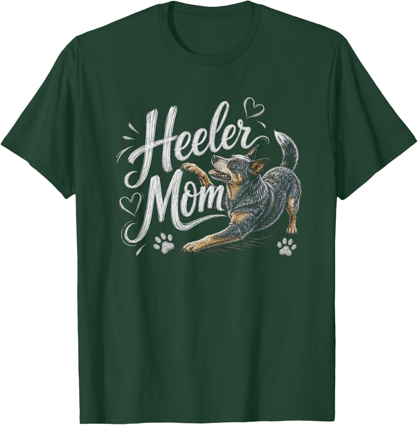 Australian Cattle Dog Blue Heeler Mom Artwork Design T-Shirt - T-Shirt | Forest