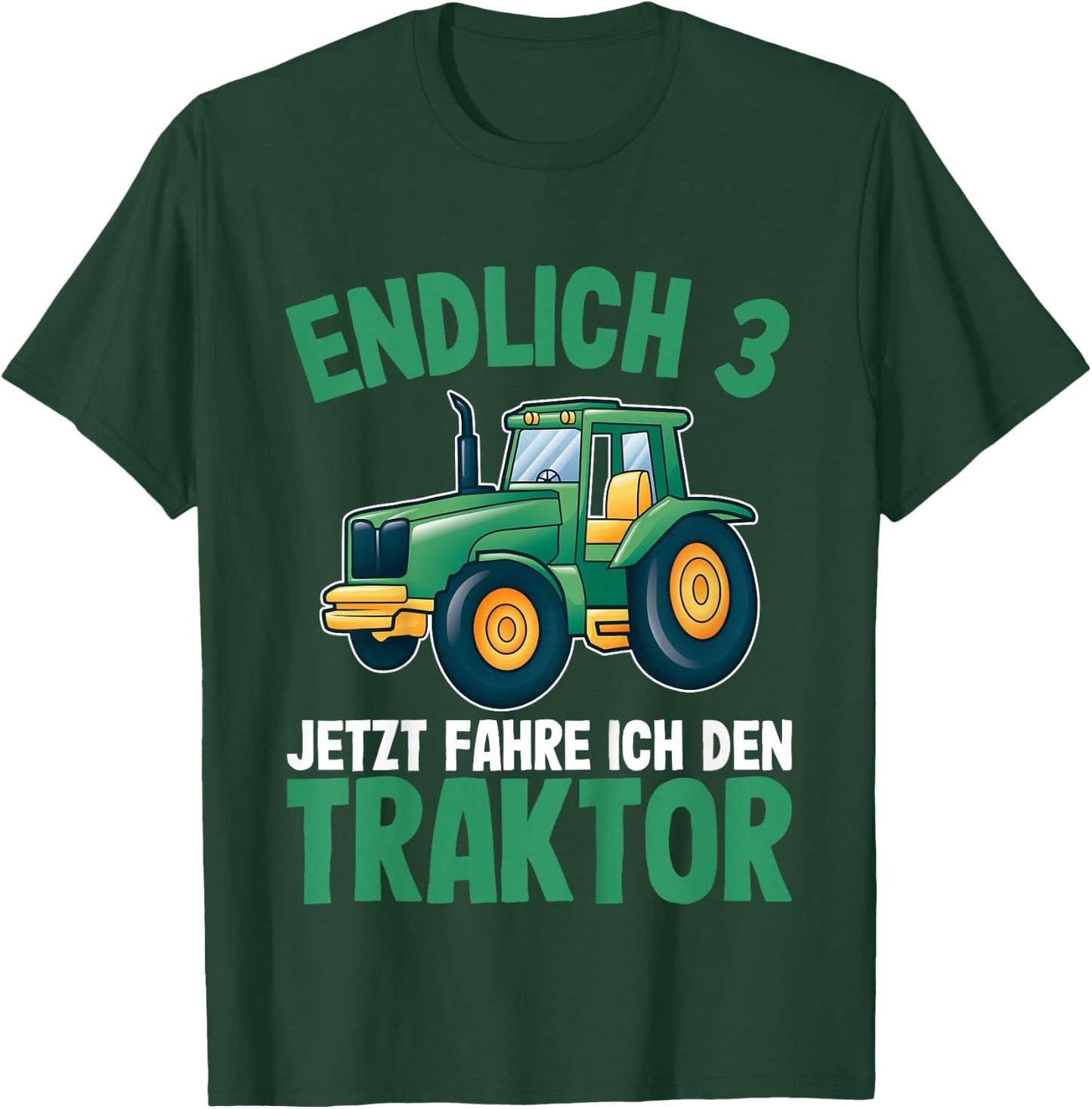 Traktor Jungs 3 Jahre | 3. Geburtstag Jungen Traktor T-Shirt - T-Shirt | Forest