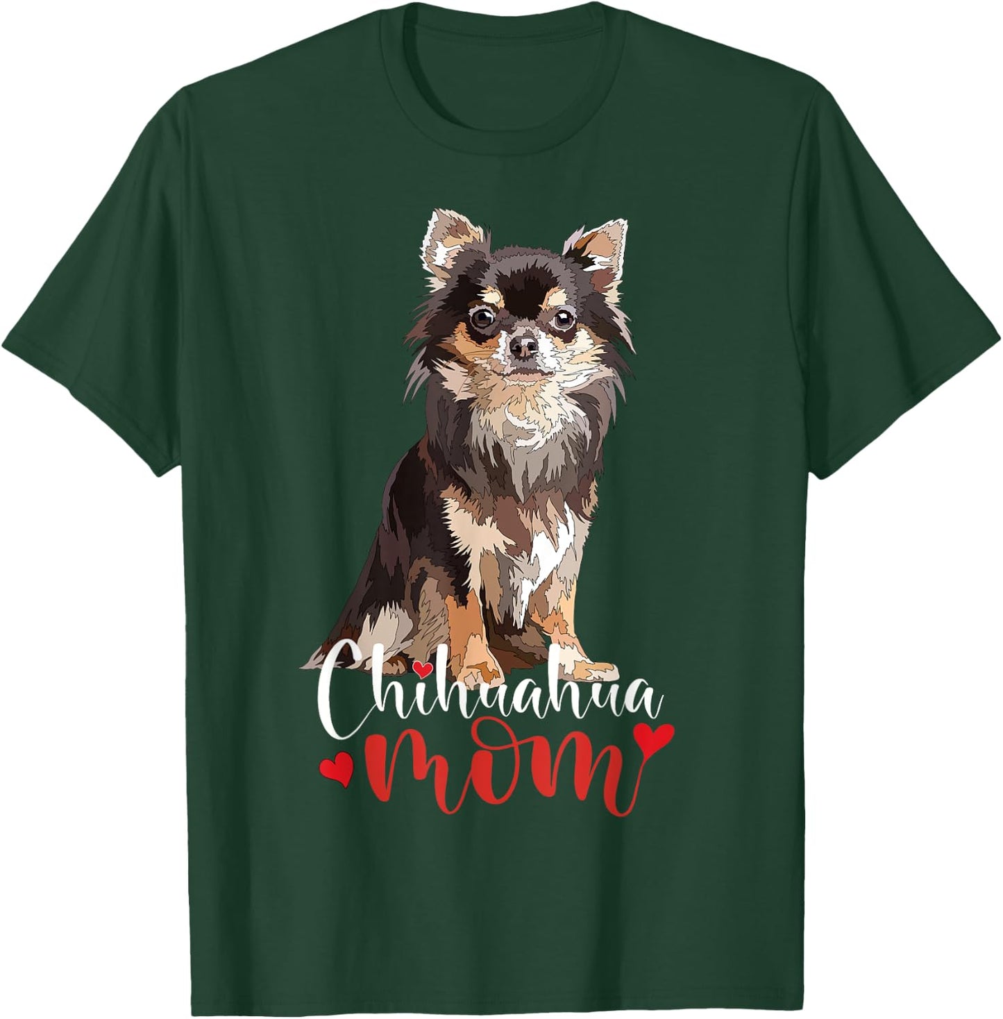 Chihuahua Mama Chihuahua Long Haired Mom Mommy Chiwawa Dog Women Kids T-Shirt - T-Shirt | Forest