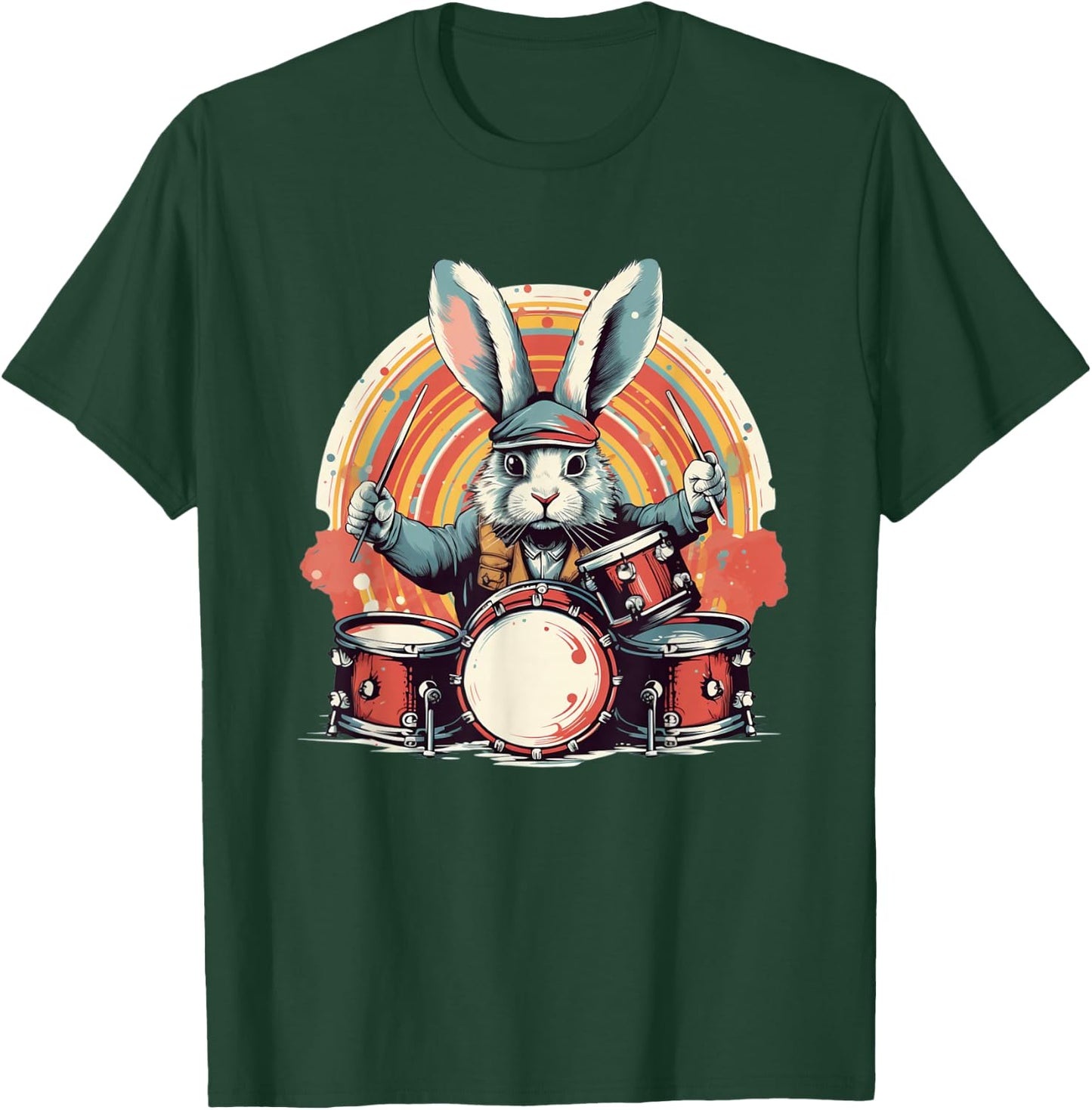 Cool hidden Easter eggs with this drummer bunny costume T-Shirt - T-Shirt | Forest