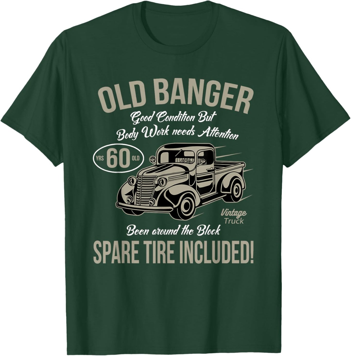 60th Birthday Vintage Old Banger 60 Years Old Men Gift Retro T-Shirt - T-Shirt | Forest
