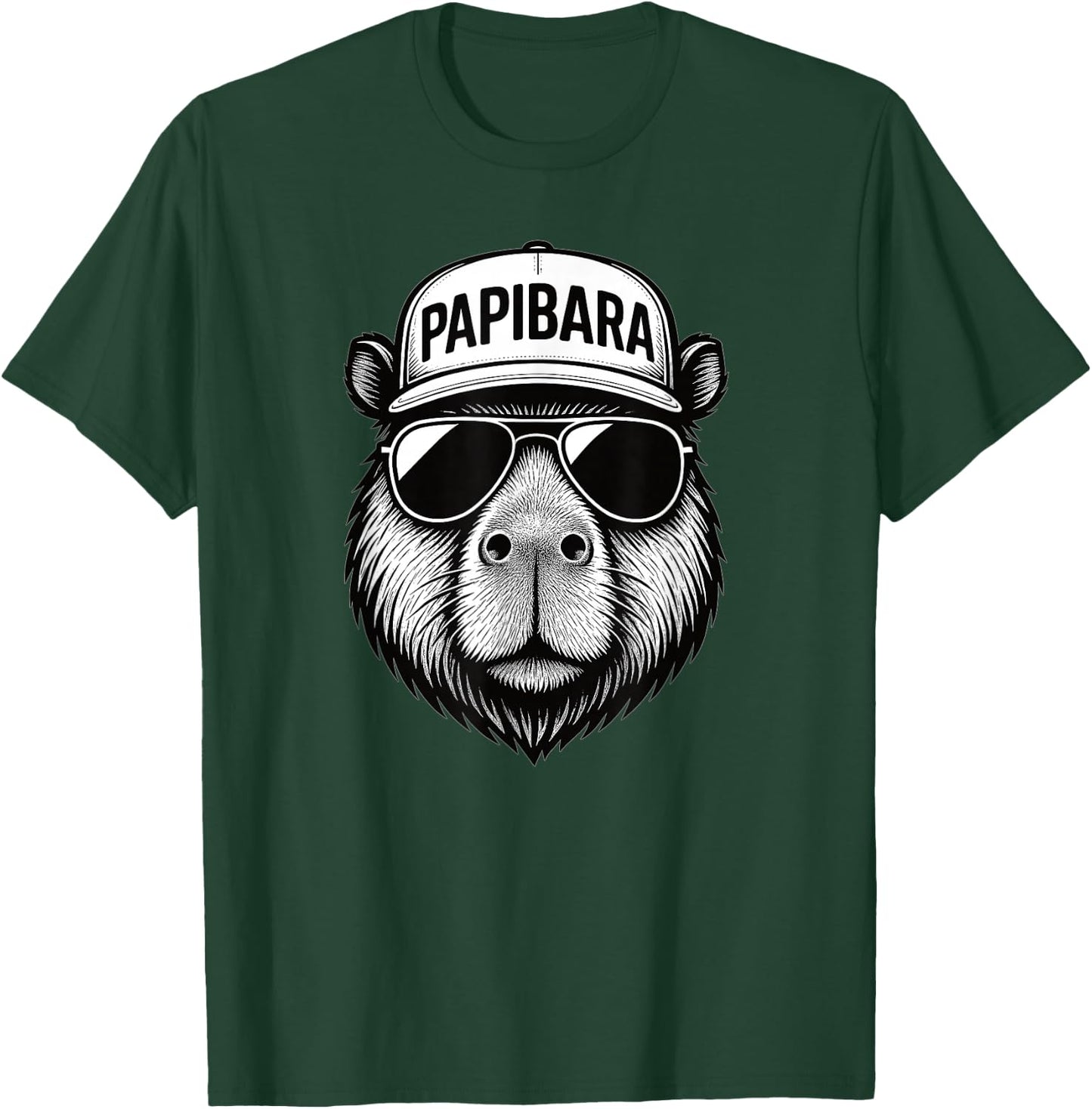 Papibara Cool Lustiger Capybara Papa Vatertag T-Shirt - T-Shirt | Forest