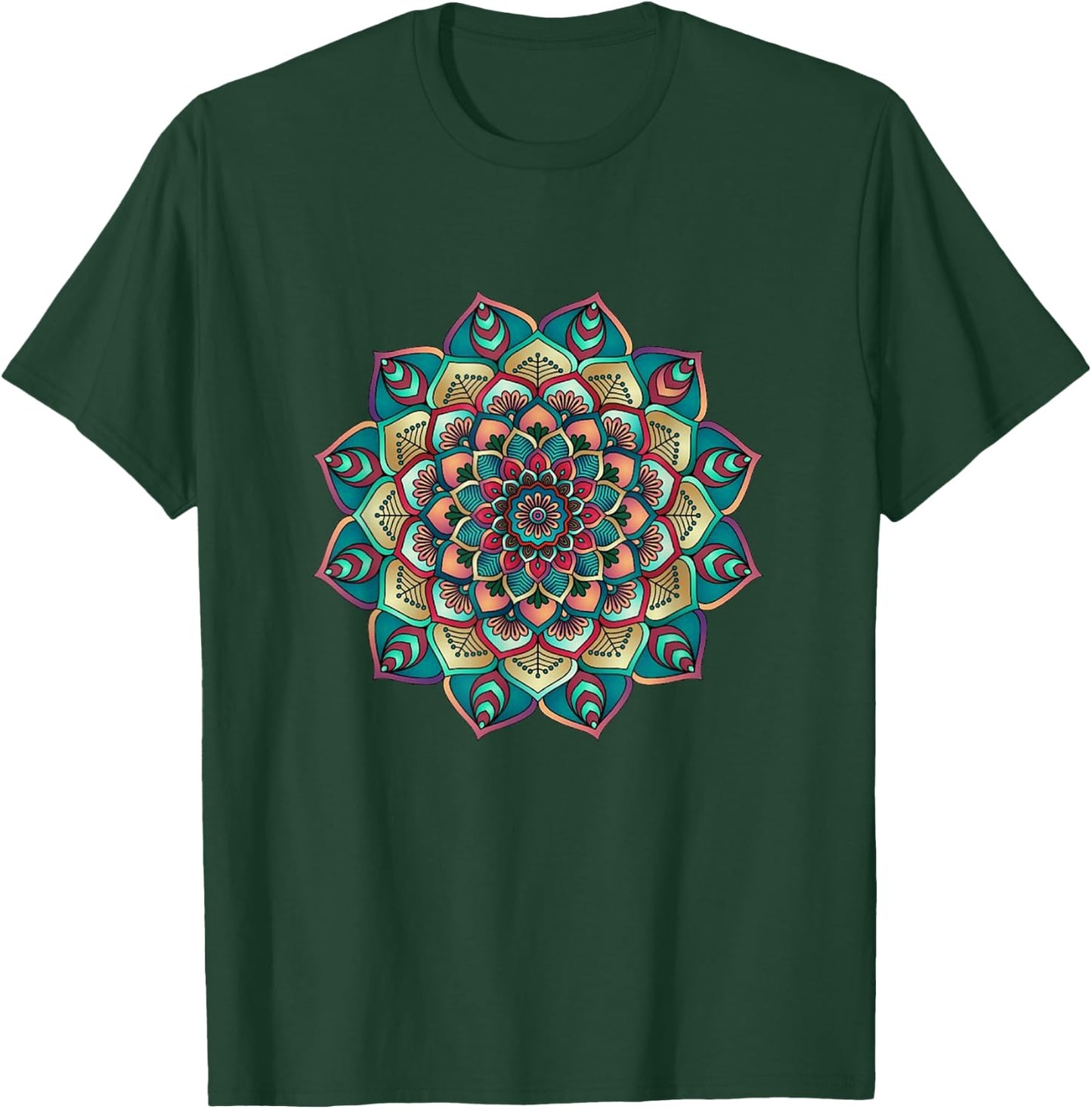 Lotus Flower Yoga Mandala für Damen, Herren, Kinder T-Shirt - T-Shirt | Forest