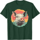 Vintage Pig Sunset Retro Farm Style Animal T-Shirt - T-Shirt | Forest