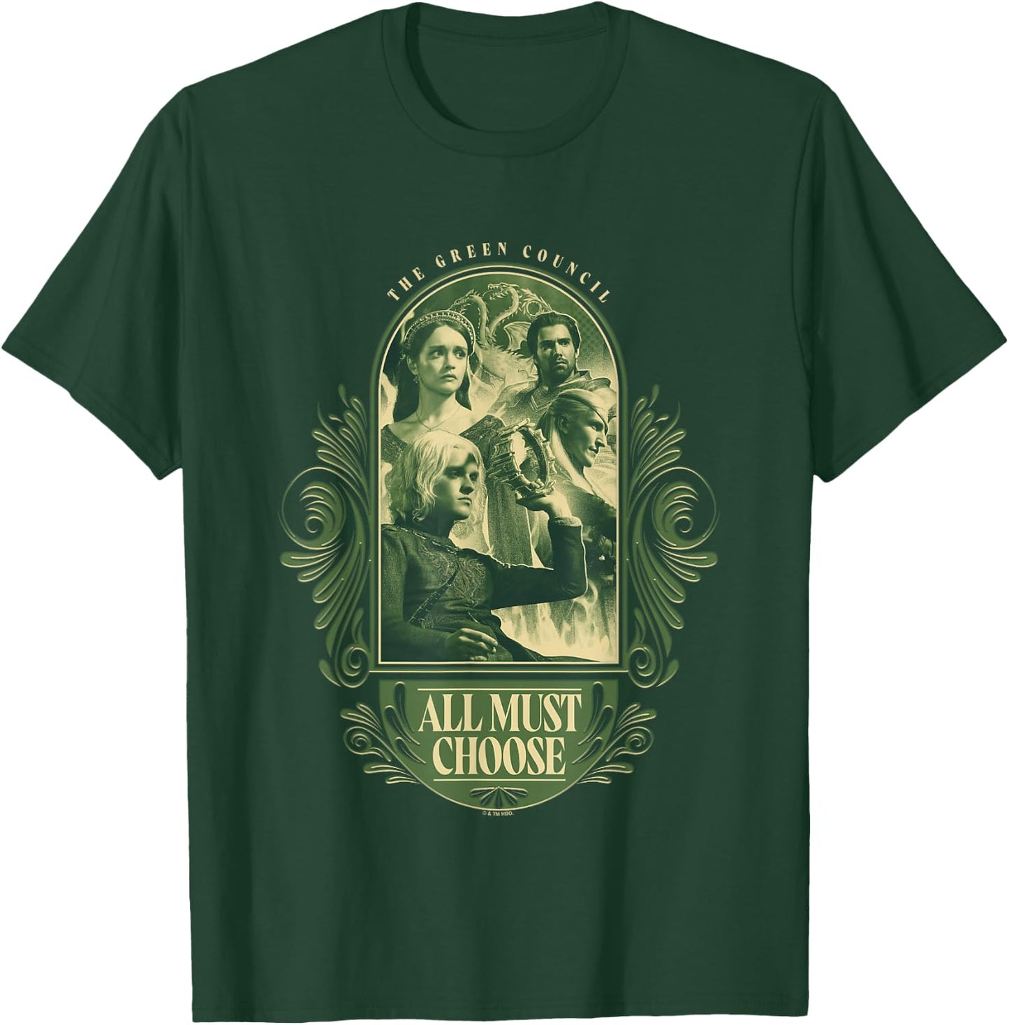 House of the Dragon The Green Council All Must Choose Retro T-Shirt - T-Shirt | Forest