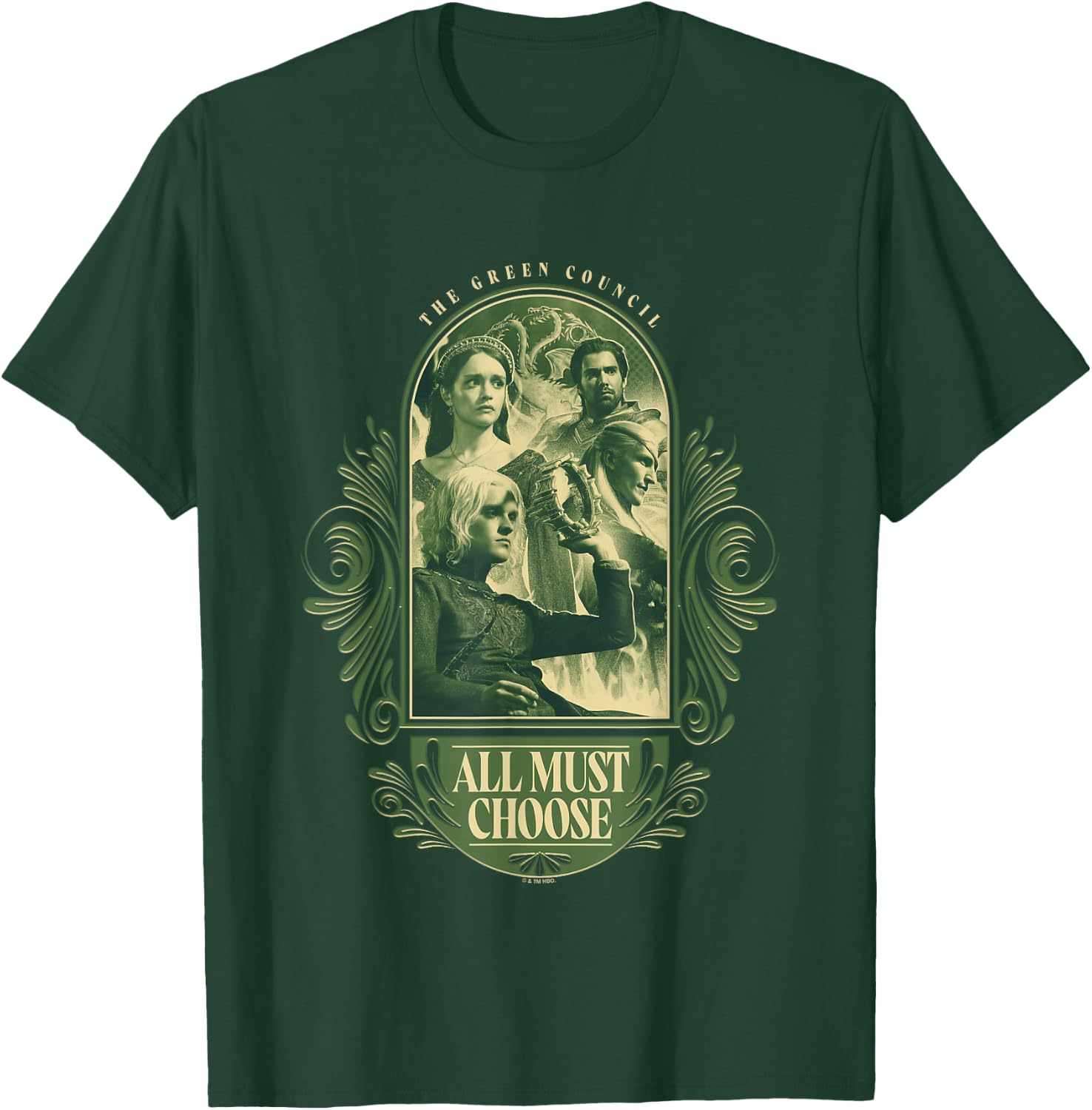 House of the Dragon The Green Council All Must Choose Retro T-Shirt - T-Shirt | Forest