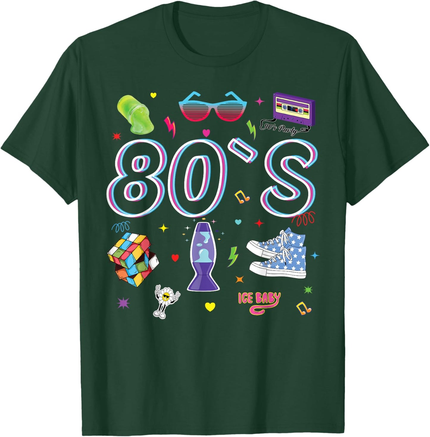80er Jahre Mottoparty 80er Jahre Kostüm - I love the 80s T-Shirt - T-Shirt | Forest