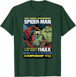 Marvel Spider-Man Day Spidey vs Hulk Champ Comic T-Shirt - T-Shirt | Forest