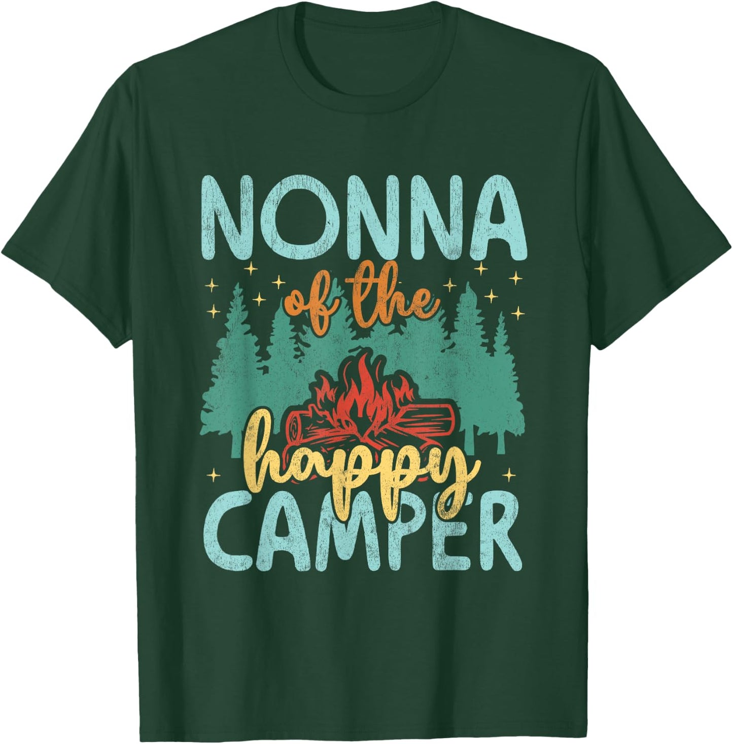 Nonna of Happy Camper 1st Birthday Party Retro Nonna T-Shirt - T-Shirt | Forest