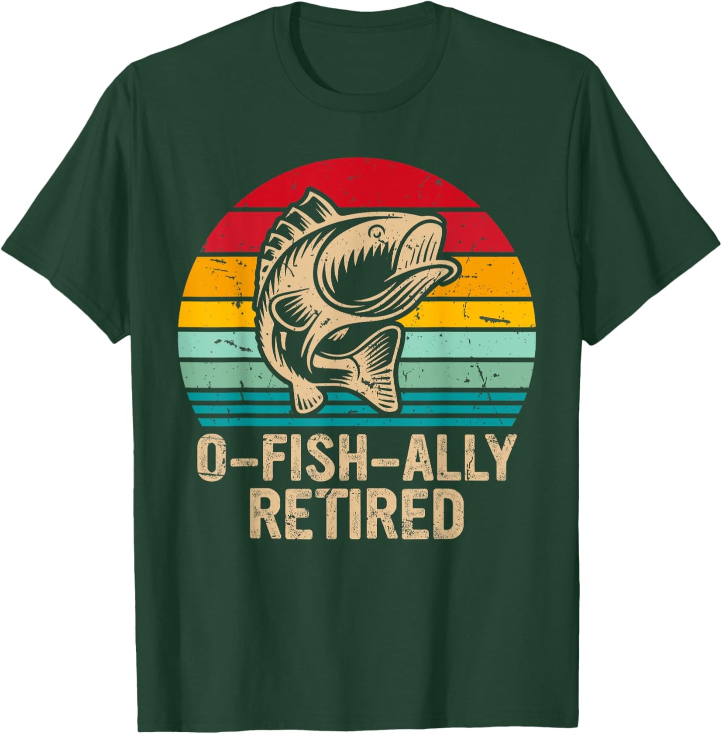 O-fish-ally Retired Retirement Fishing Vintage T-Shirt - T-Shirt | Forest