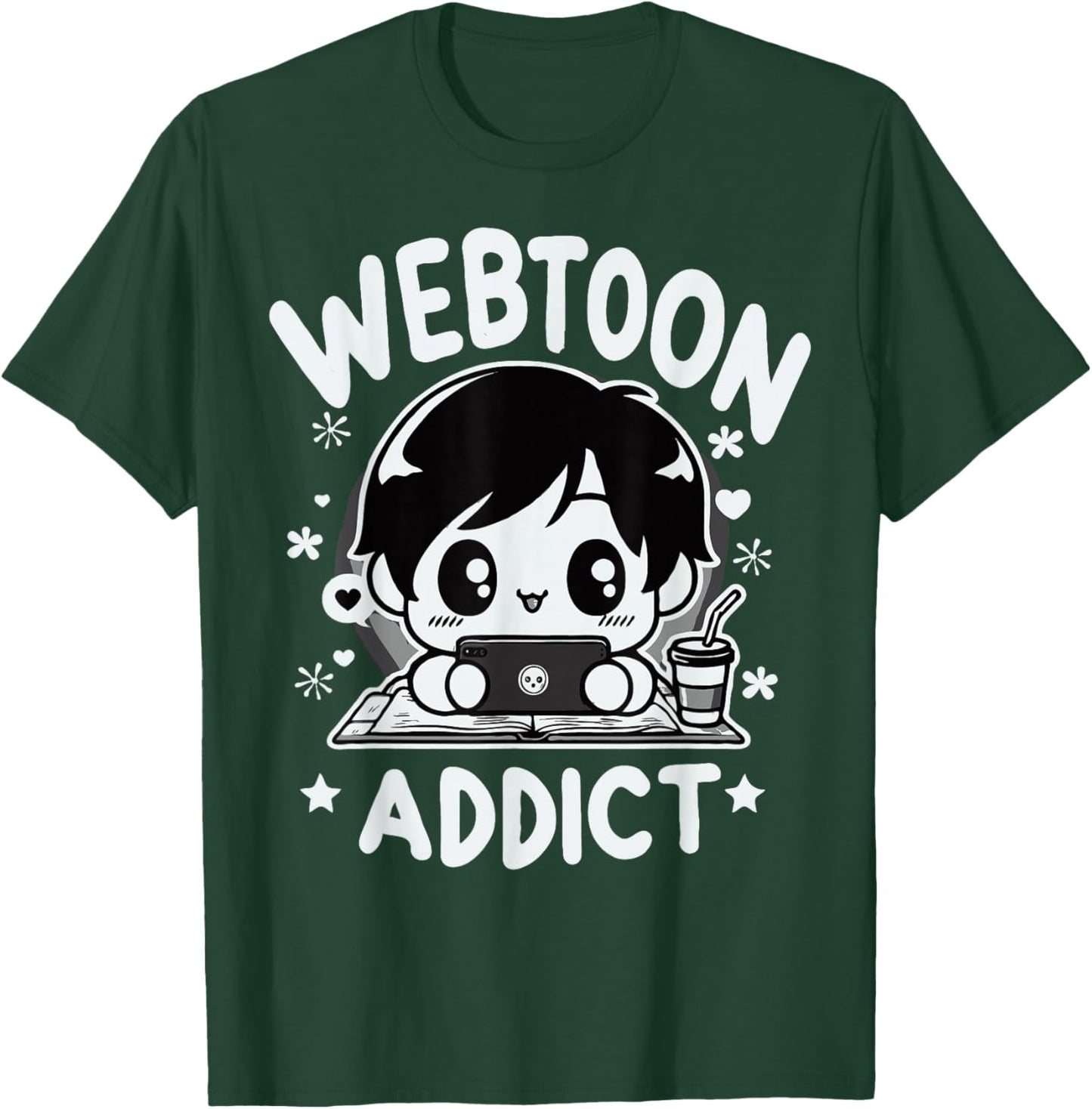 Gift graphic design for fan addicted to Webtoon , Black, S T-Shirt - T-Shirt | Forest