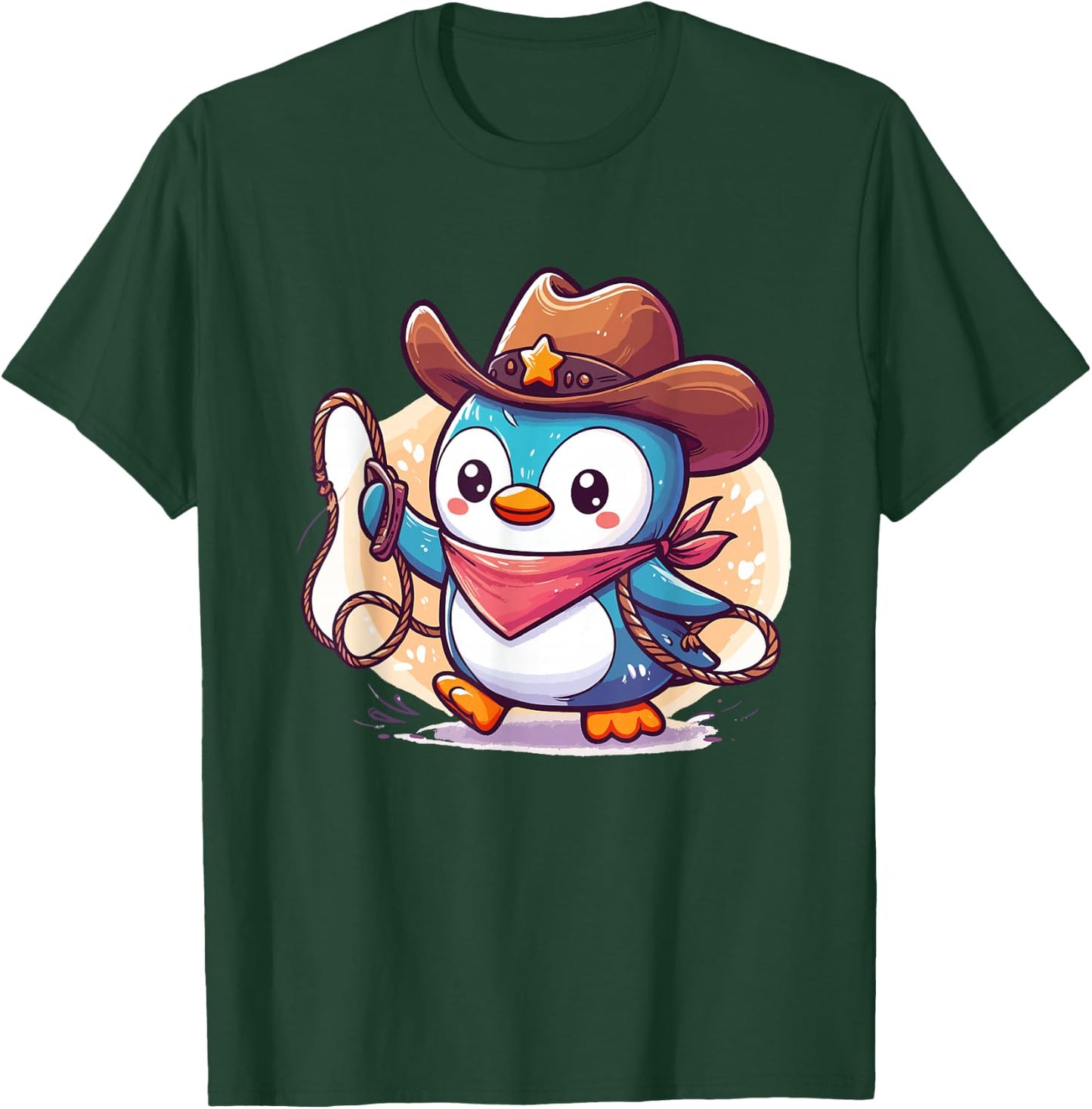 Western Rodeo Cowboy Hat Penguin Texas Animals T-Shirt - T-Shirt | Forest