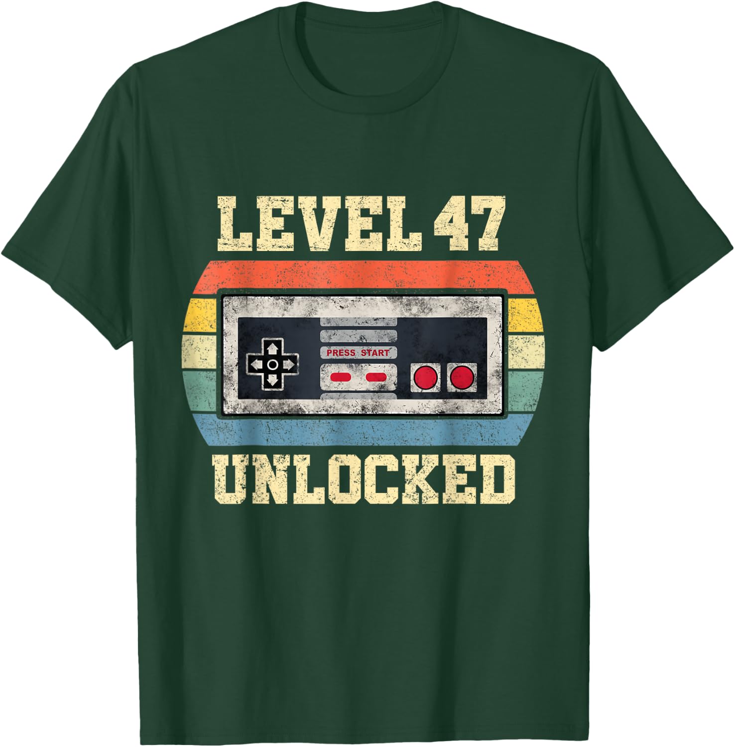 Level 47 Unlocked Funny 47 Year Old Gamer Gift 47th Birthday T-Shirt - T-Shirt | Forest