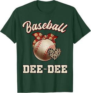 Baseball Dee-Dee Bandana Leopard Heart Fans Mother's Day T-Shirt - T-Shirt | Forest