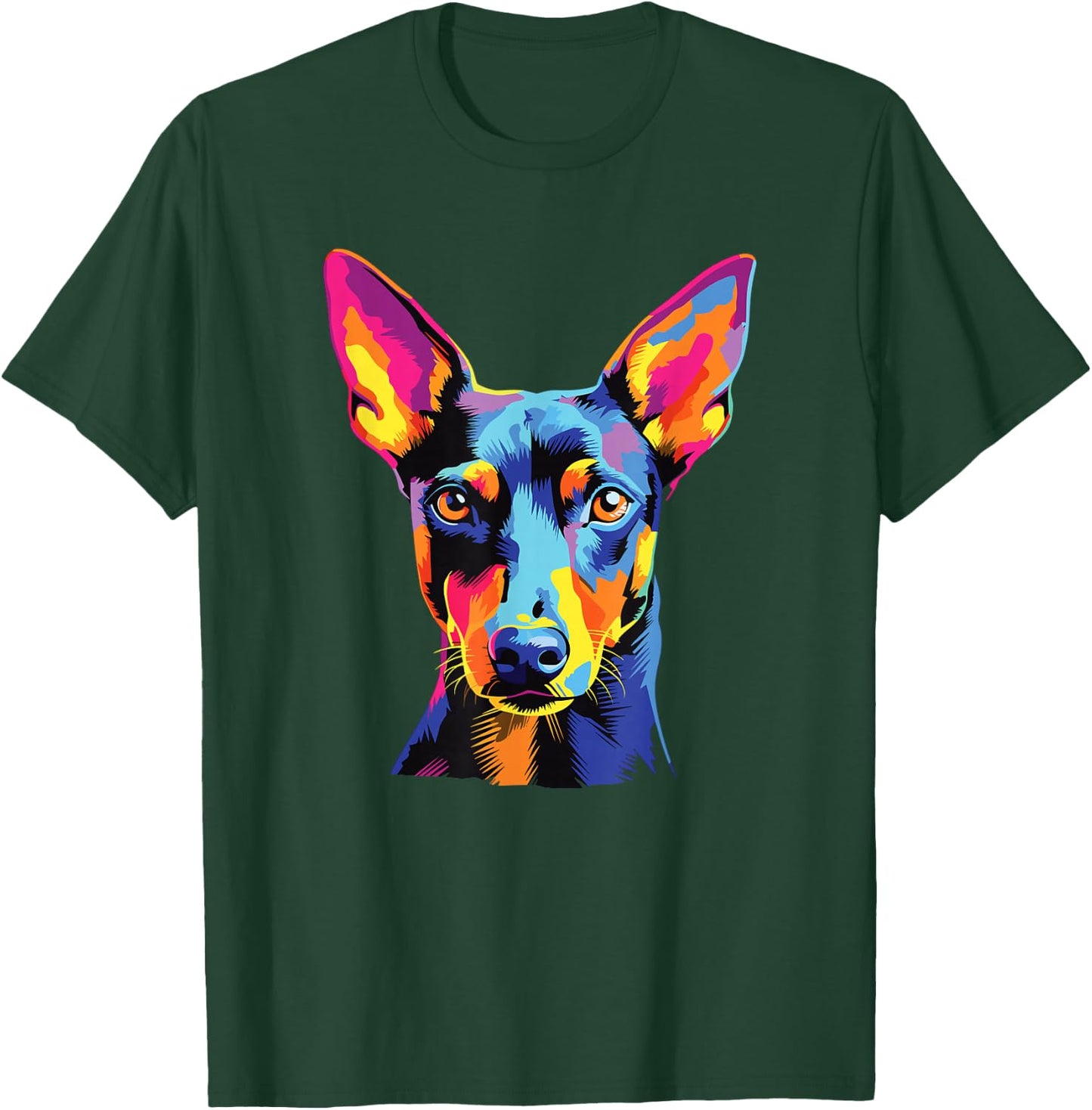 Watercolor Colorful Manchester Terrier Dog , Small, Black T-Shirt - T-Shirt | Forest
