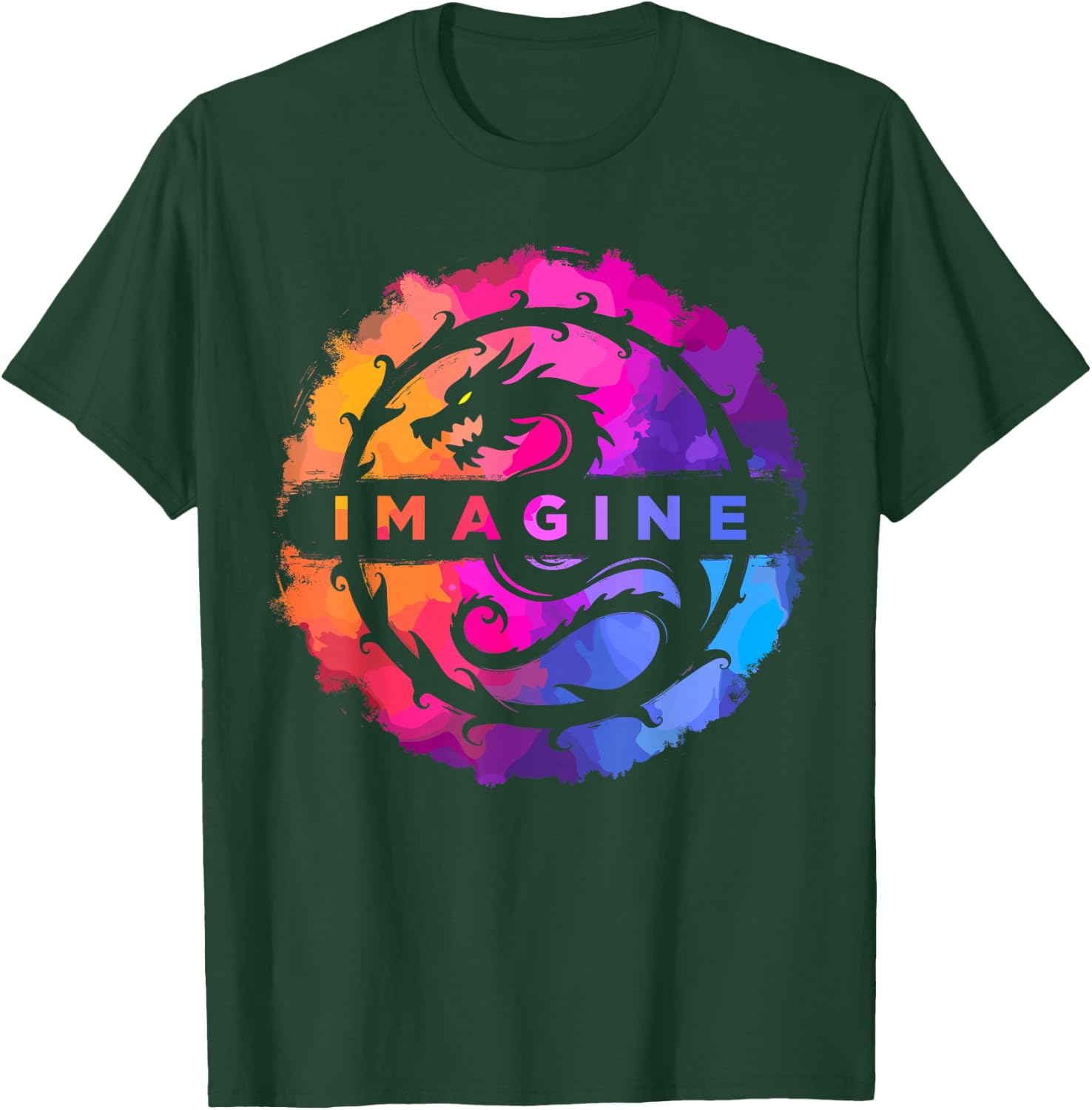 Imagine Dragon Retro Colorful , Black, S T-Shirt - T-Shirt | Forest