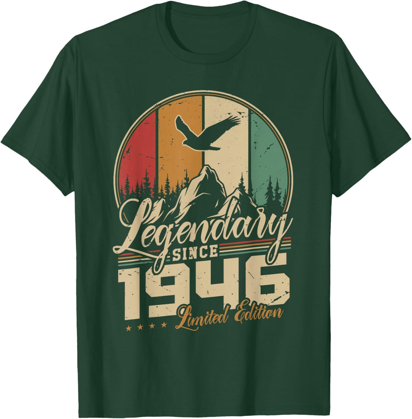 Légendaire Depuis 1946 Anniversaire 80 Ans Hommes Femmes T-Shirt - T-Shirt | Forest