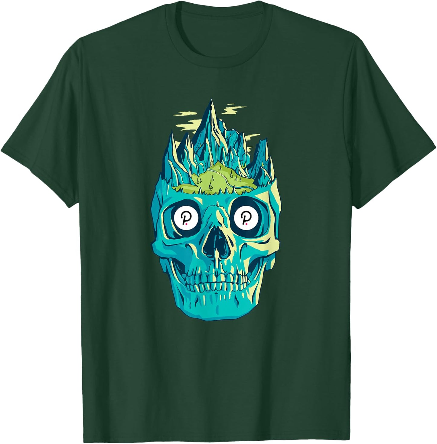 Polkadot Skull Art Crypto Trader Grunge Cool Cryptocurrency T-Shirt - T-Shirt | Forest