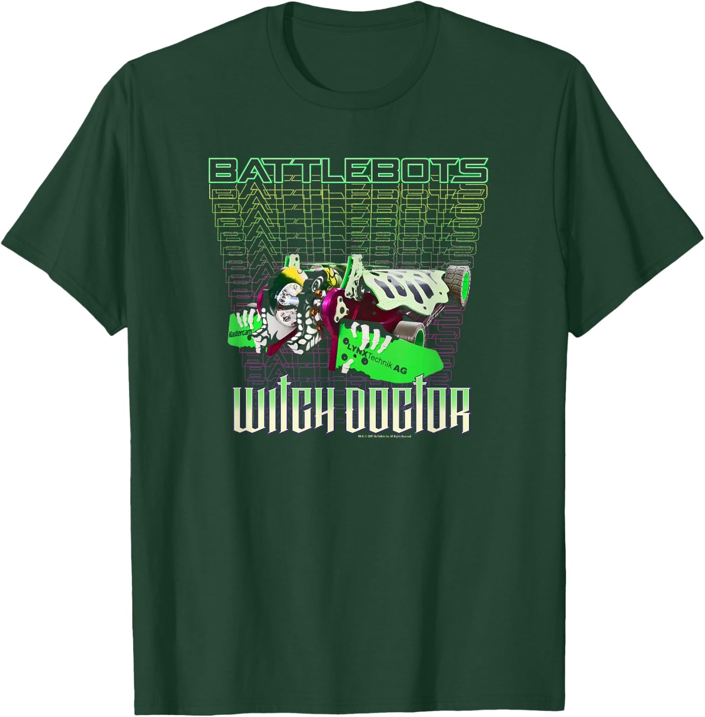 BattleBots Robot Witch Doctor Logo Stack T-Shirt - T-Shirt | Forest