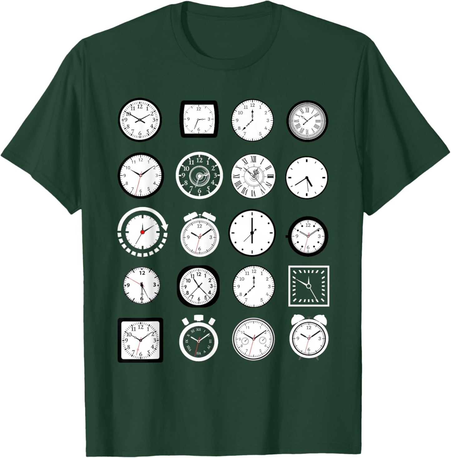 Clocks Costume Kids Boys Men Horologist Costume Halloween T-Shirt - T-Shirt | Forest