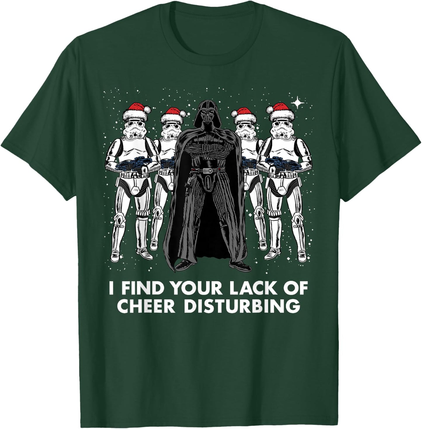 Star Wars Vader Trooper Lack Cheer Christmas Graphic T-Shirt - T-Shirt | Forest