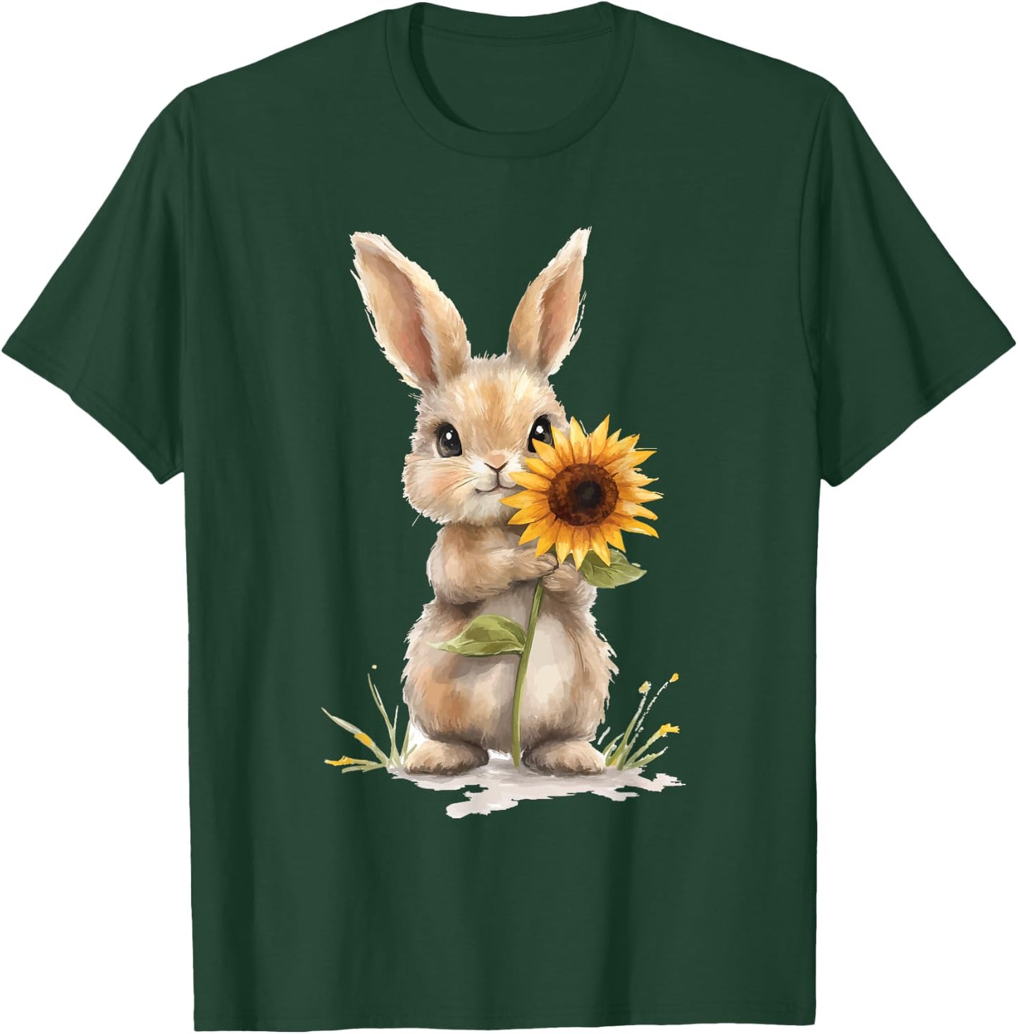 Bunny Sunflower T-Shirt - T-Shirt | Forest