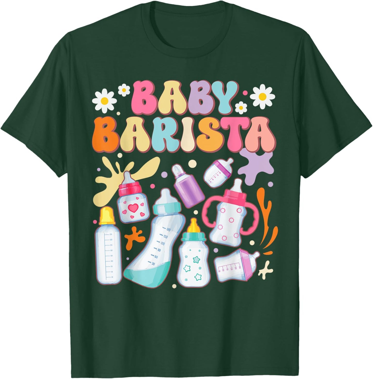 Funny Baby Barista: Milk Bottle NICU Nurse T-Shirt - T-Shirt | Forest