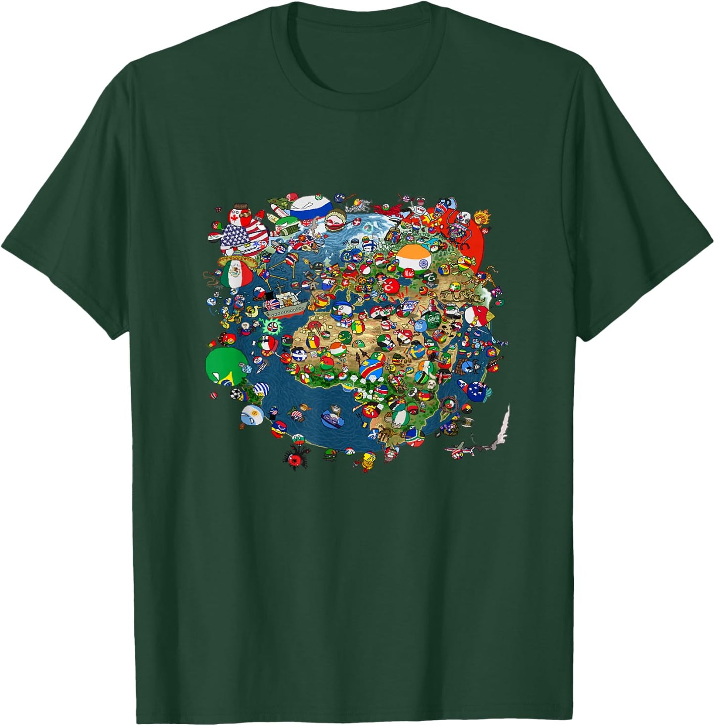 Polandball World , black T-Shirt - T-Shirt | Forest