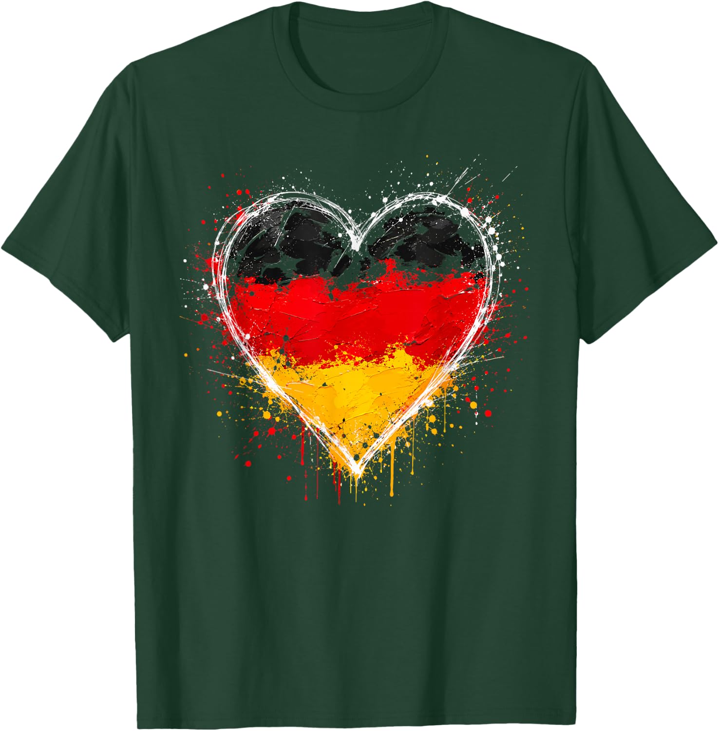Deutschland Flagge Herz T-Shirt - T-Shirt | Forest