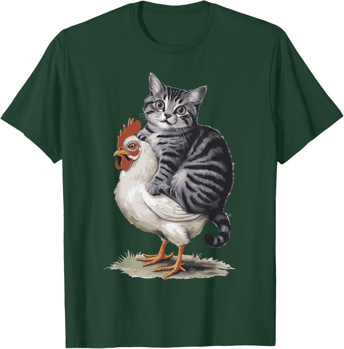 Cat Riding Chicken T-Shirt - T-Shirt | Forest