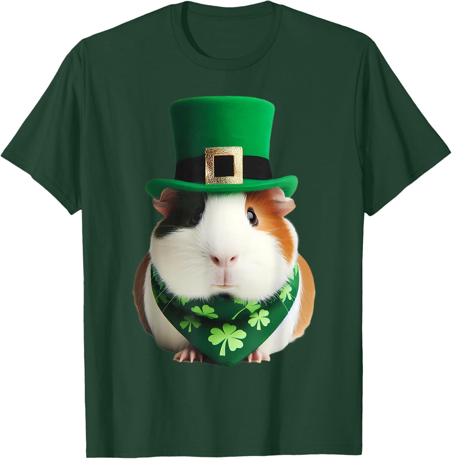 St Patrick's Day Guinea Pig Pet Owner Lover Cute Irish Green T-Shirt - T-Shirt | Forest