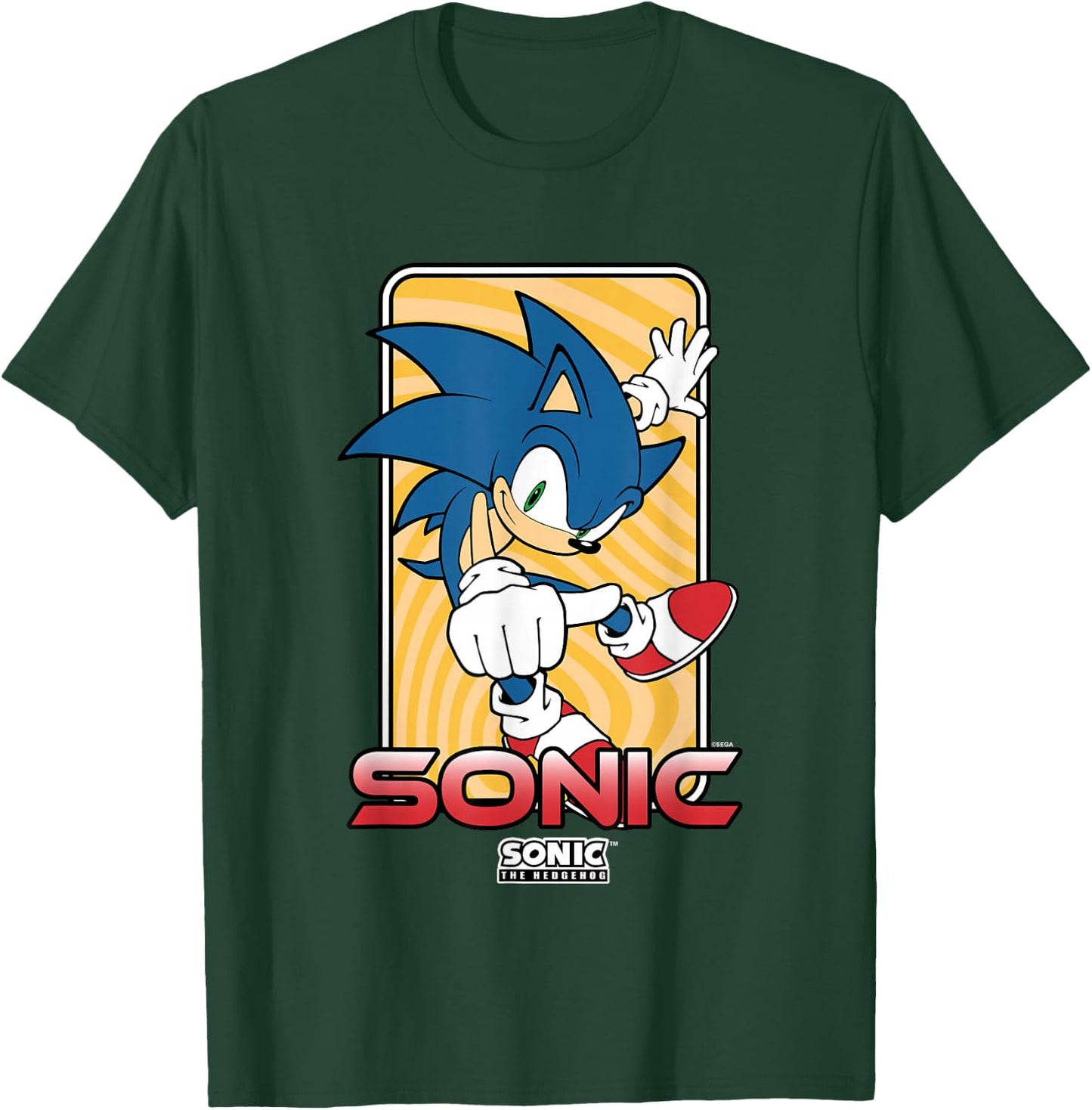 Sonic The Hedgehog Thumbs Up Wavy Portrait T-Shirt - T-Shirt | Forest
