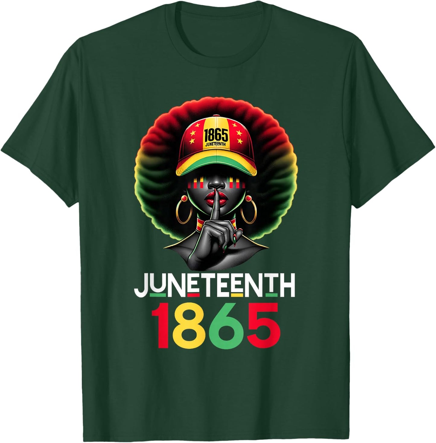 Juneteenth 1865 Celebrate Freedom Celebrating Black Women T-Shirt - T-Shirt | Forest
