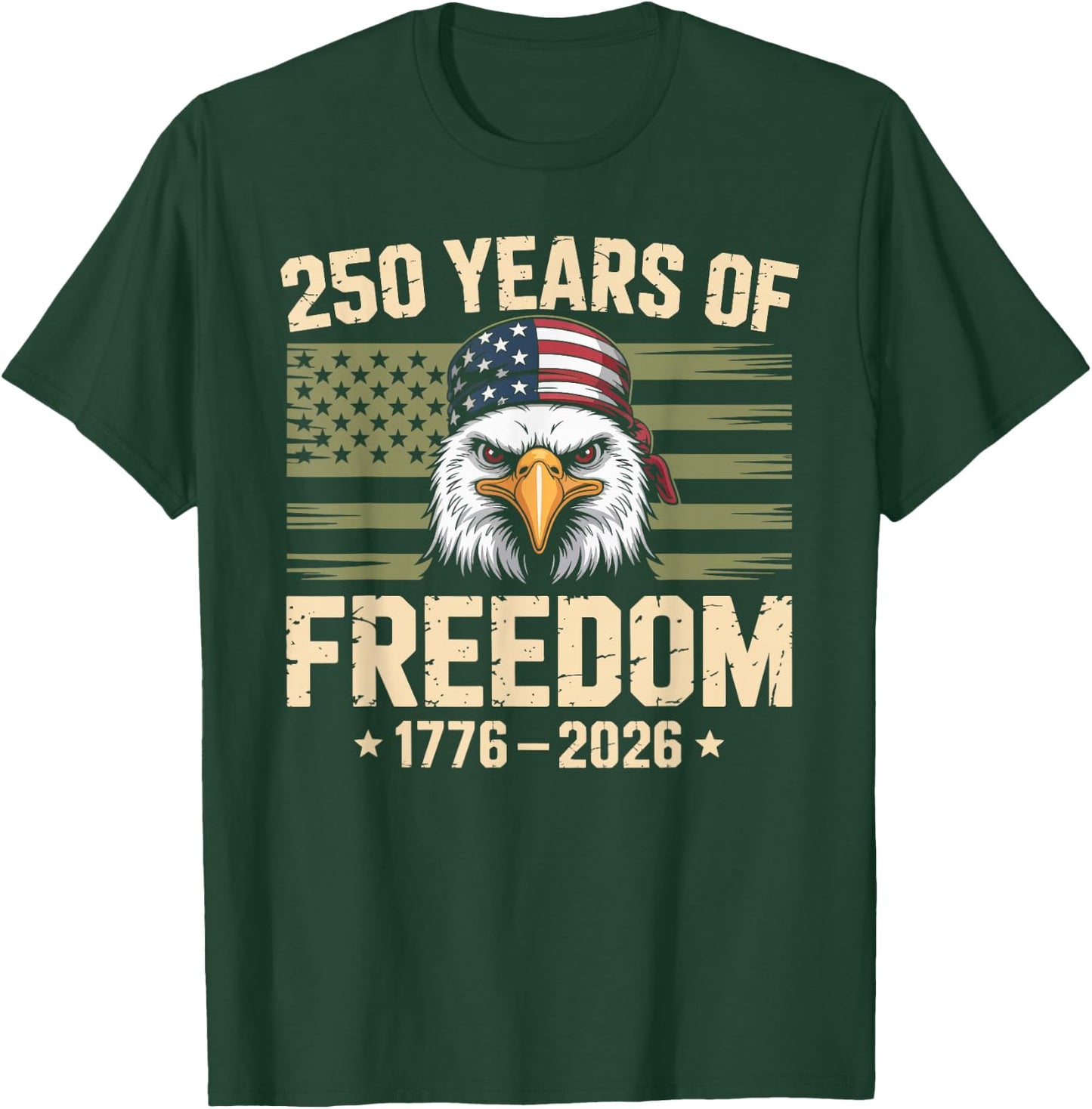 250 Years USA 1776-2026 250th Birthday America 4th July T-Shirt - T-Shirt | Forest