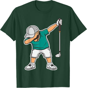 Dabbing Golf Player Golfer Golf Funny Kids Boys Dab Dance , Black, S T-Shirt - T-Shirt | Forest