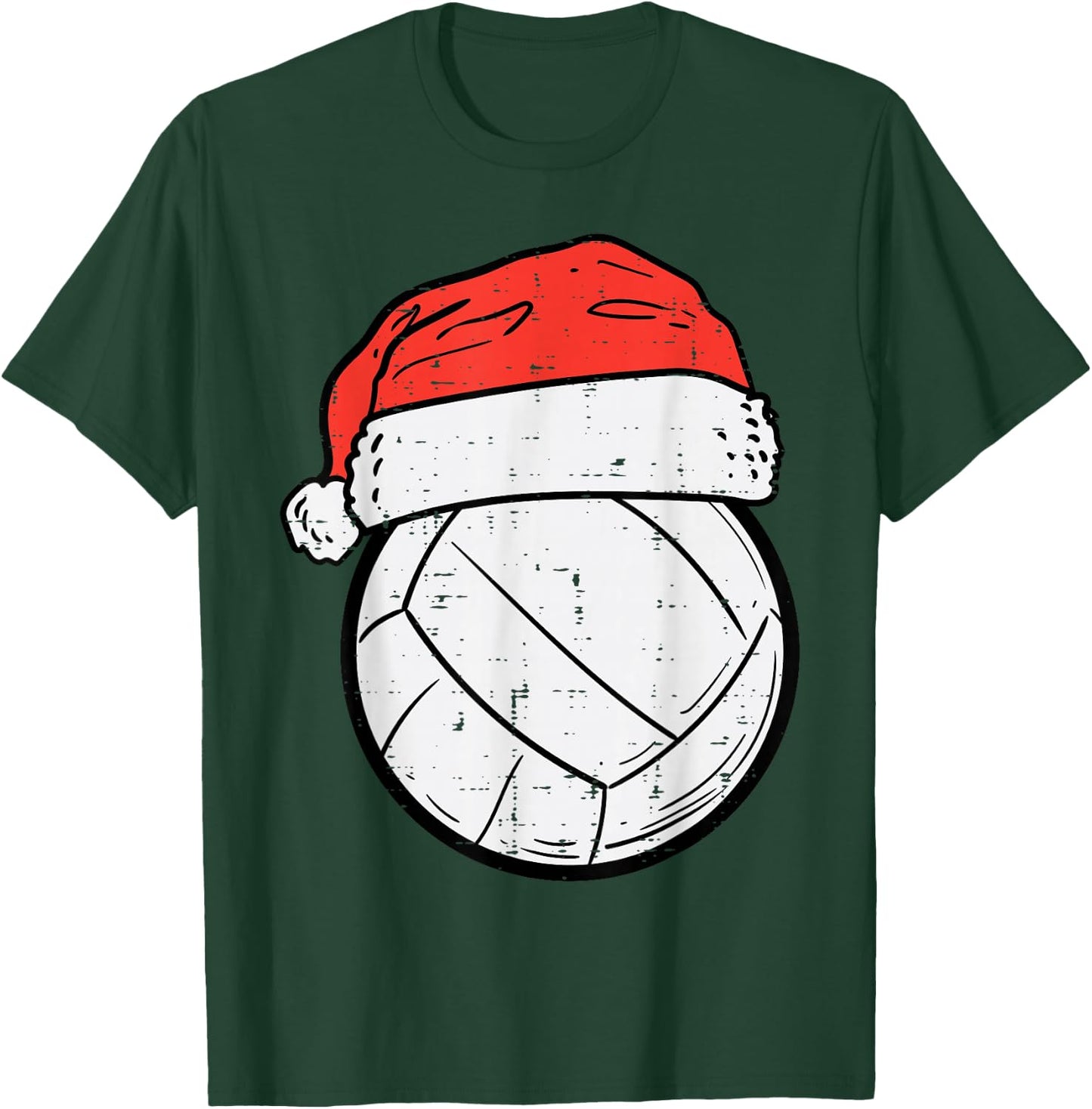 Volleyball Santa Hat Sports Christmas Xmas T-Shirt - T-Shirt | Forest