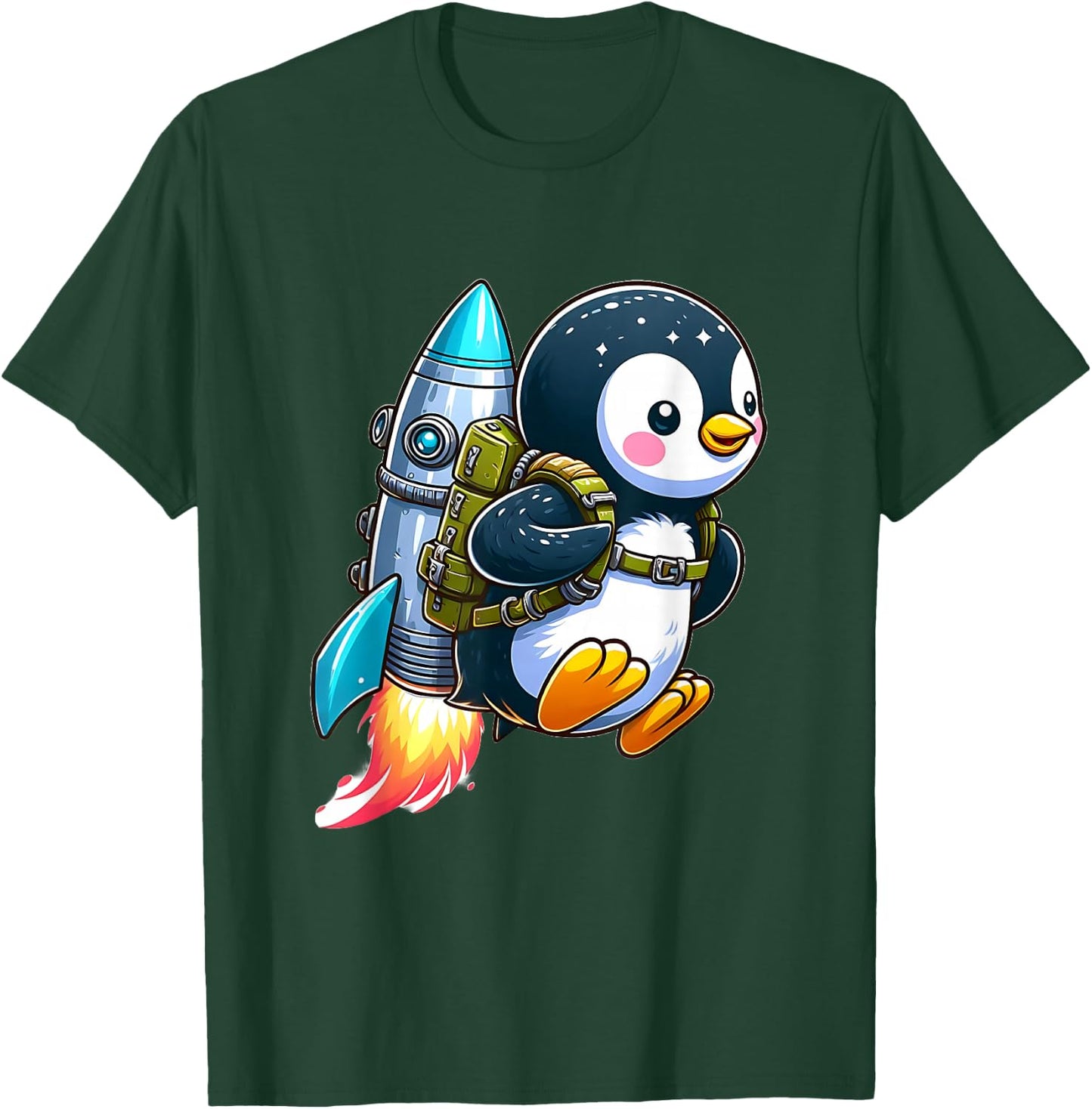 Flying Penguin with Jetpack T-Shirt - T-Shirt | Forest