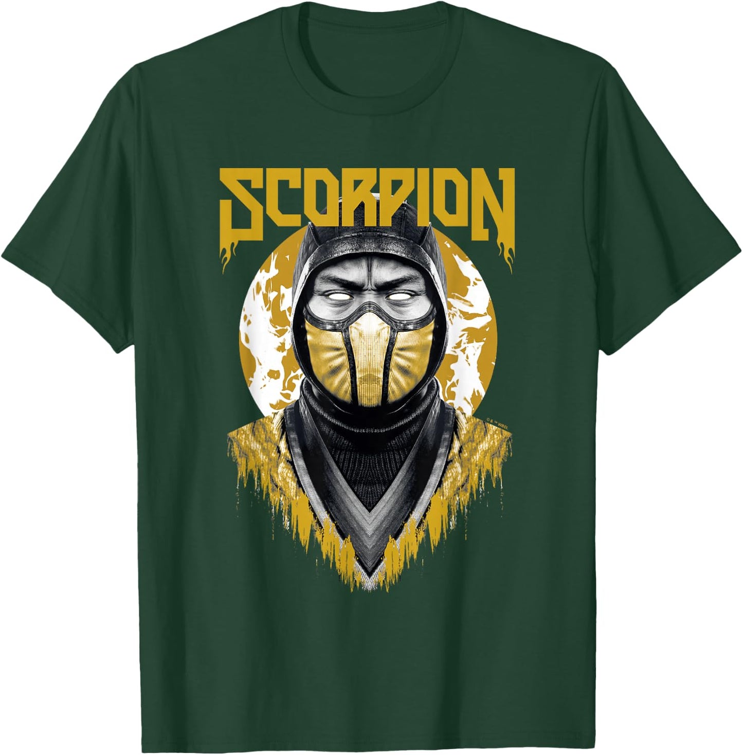Mortal Kombat Klassic Scorpion Big Face Bust Portrait Logo T-Shirt - T-Shirt | Forest