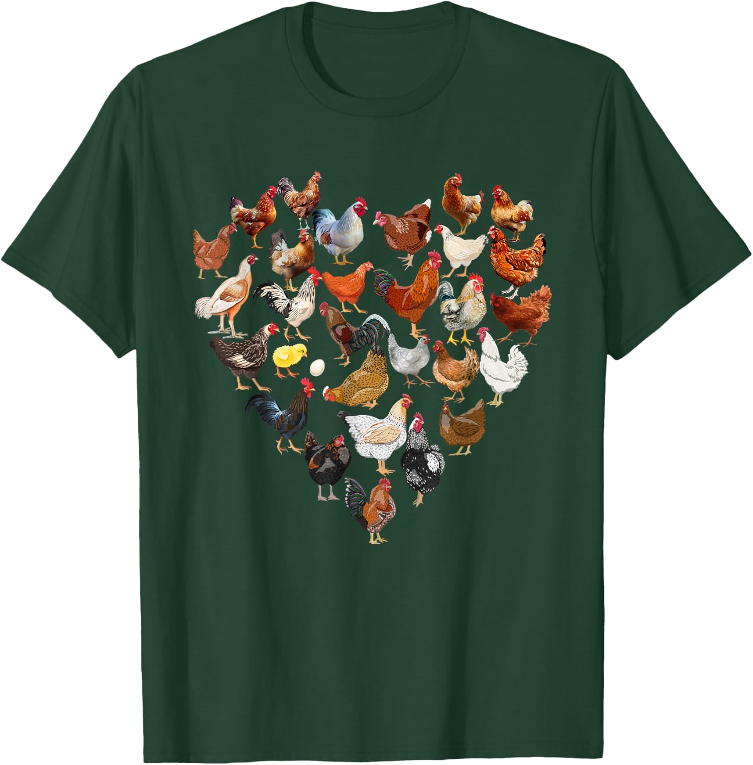 Chicken Love for the Farmer The Chicken Farm Breeds T-Shirt - T-Shirt | Forest