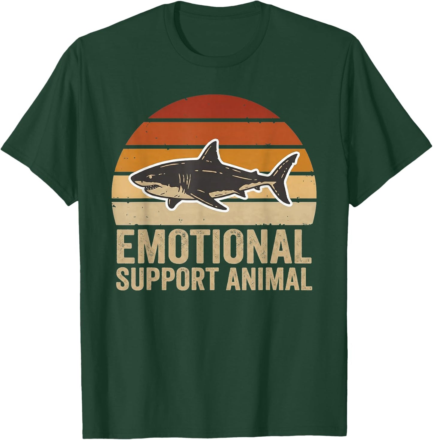 Support Animal Shark Emotional Funny Vintage Sea Creature T-Shirt - T-Shirt | Forest