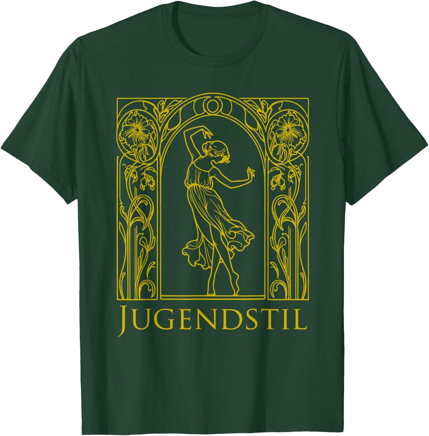 Jugendstil Dancing Woman Art Nouveau Design Vintage Flower T-Shirt - T-Shirt | Forest