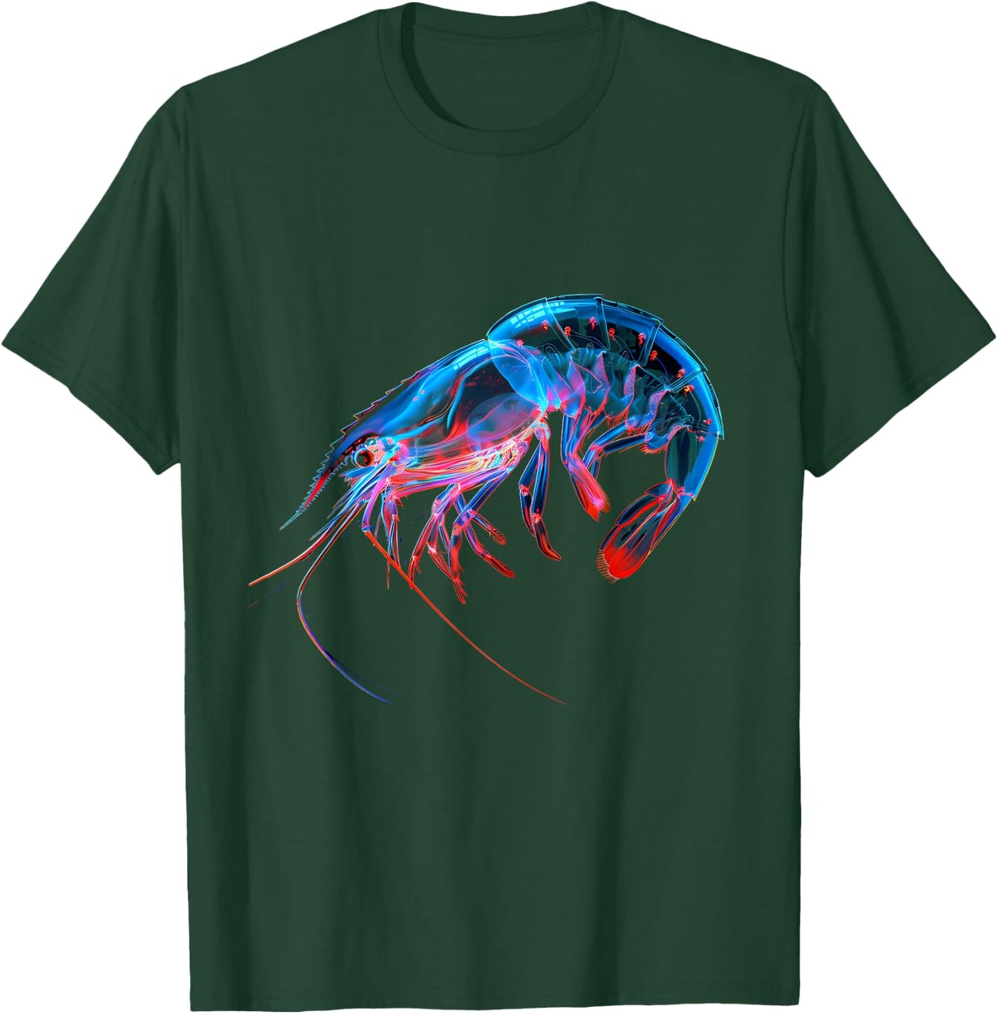 Shrimp Ocean Sea Animal Marine Mammal Motif Sea Ocean Shrimp T-Shirt - T-Shirt | Forest