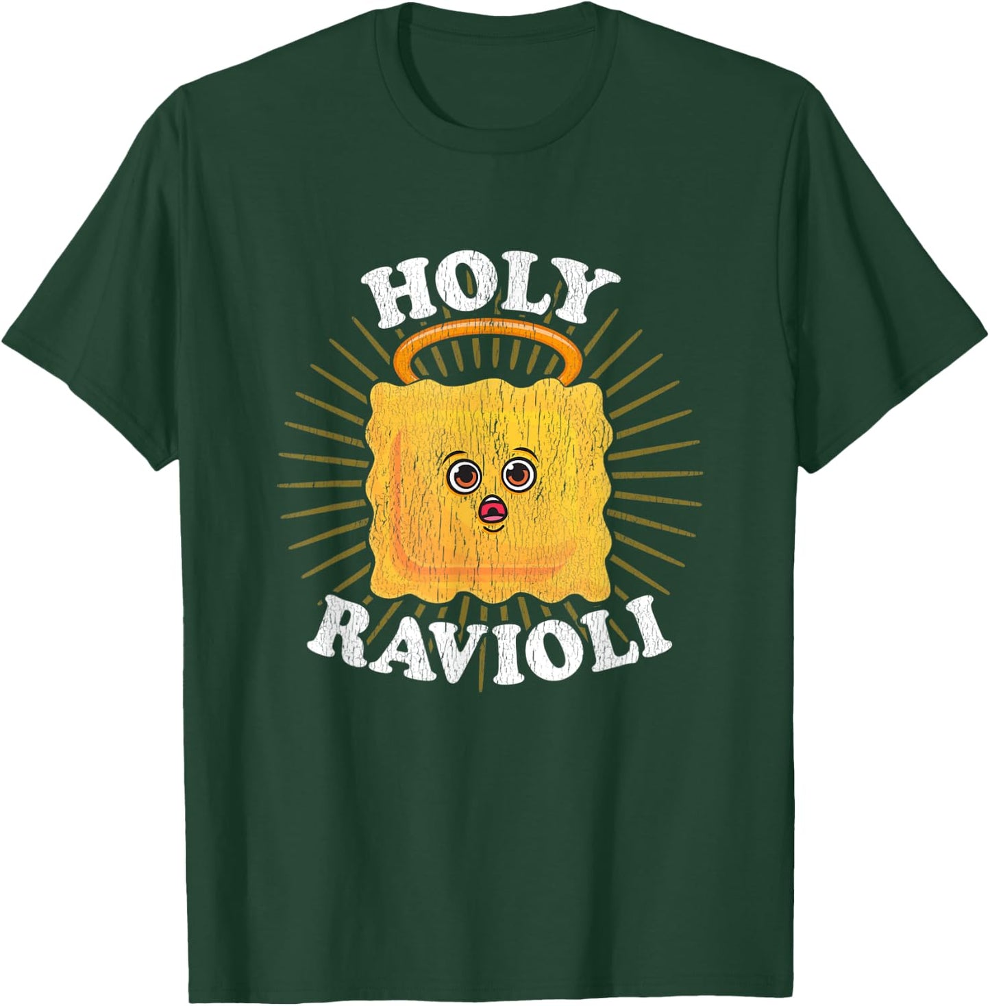 Holy Ravioli Pun Funny Kawaii Italian Food Illustration T-Shirt - T-Shirt | Forest