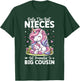 Only Best Nieces Get Promoted To a Big Cousin Cute Unicorn T-Shirt - T-Shirt | Forest